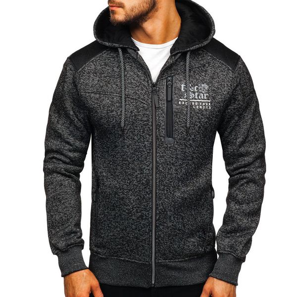 

jackets men sports casual wear zipper fashion tide jacquard hoodies fleece jacket fall sweatshirts autumn winter erkek mont, Black;brown