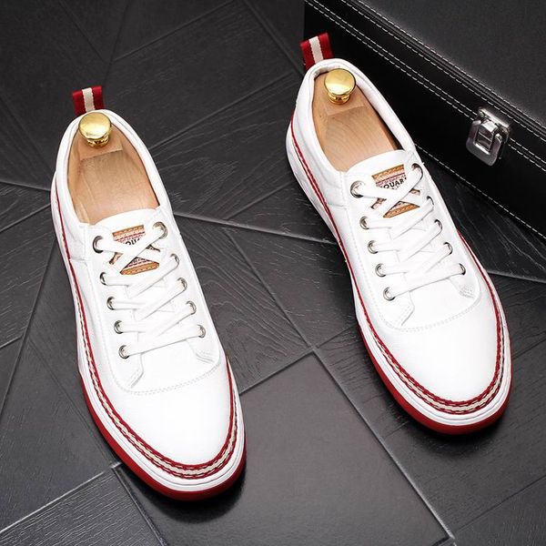 

errfc new arrival men white shoes round toe lace up platform man casual shoes black luxury daily younger flat with leisrue 38-43