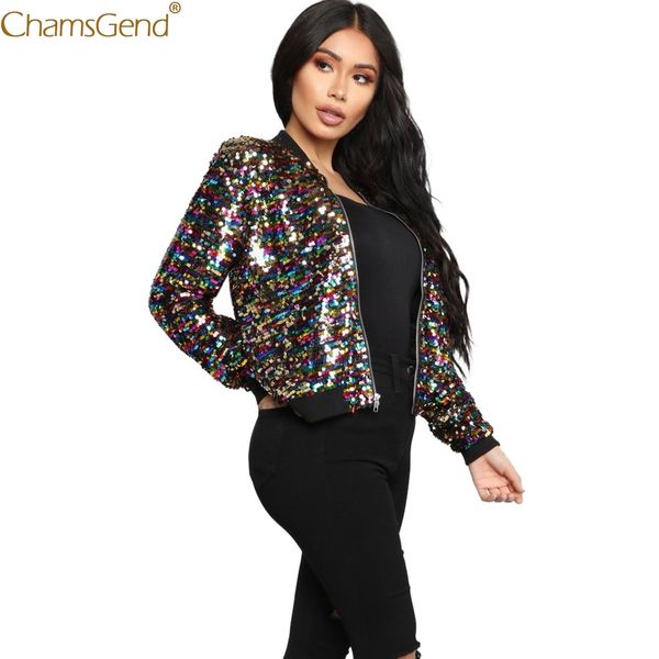 

women multicolor coat womens sequin long sleeve sweatshirt jacket casual blouse coat casual fashion sequined clothing dec12, White;black
