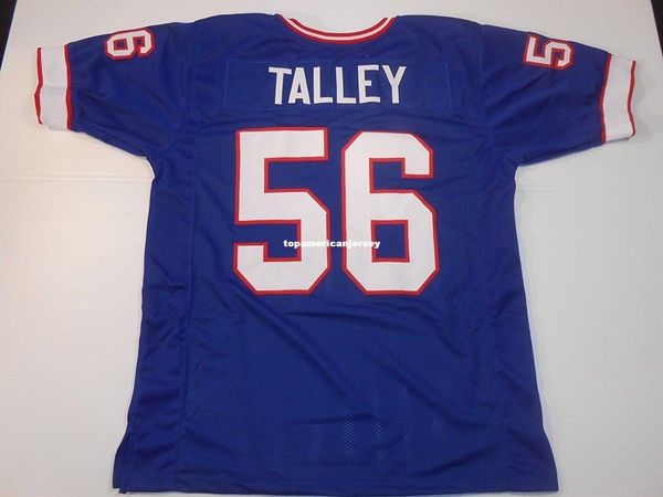 

retro custom sewn stitched #56 darryl talley blue mitchell & ness jersey men's football jerseys rugby, Gray