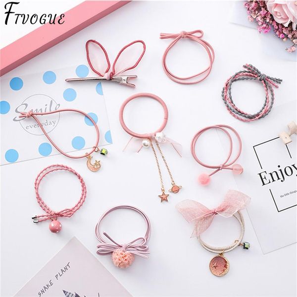 

9 pcs/lot women elastic hair rubber bands new korean fashion ties accessories for women girls hair rope ring scrunchie headdress