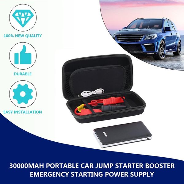 

new portable 30000mah car jump starter pack led charger battery power bank emergency starting power supply drop shipping