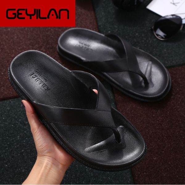 

new arrival summer men flip flops beach sandals non-slide male slippers zapatos hombre casual shoes 678, Black