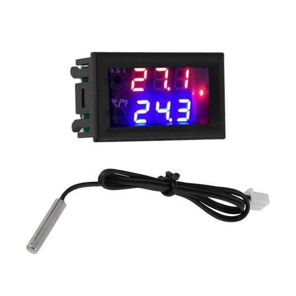 

digital led temperature measurement controller switch sensor black abs