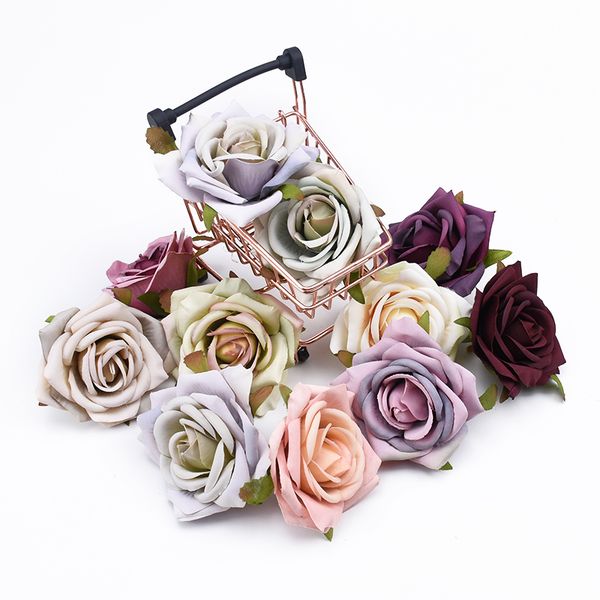 

5pcs new scrapbooking roses flower wall decorative flowers wreaths wedding home party decoration accessories artificial flowers