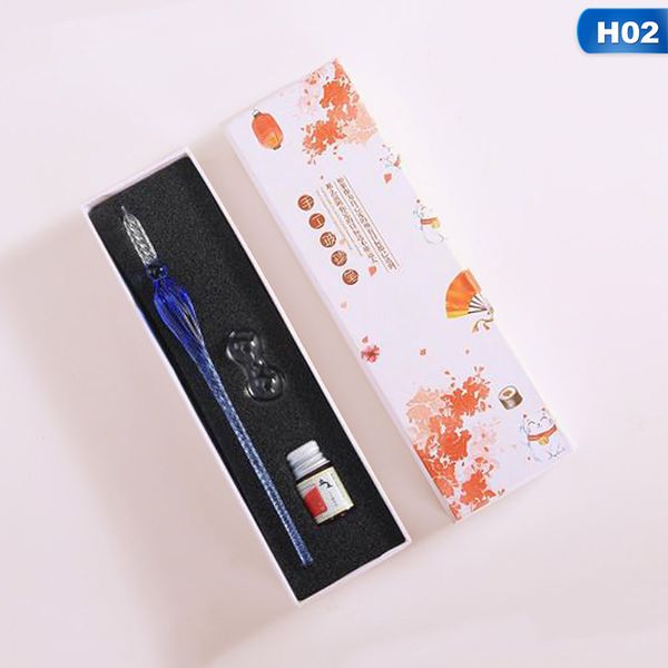 

creative star dip pen crystal glass pen with water and ink student starry gradient color hand-painted ink set gift