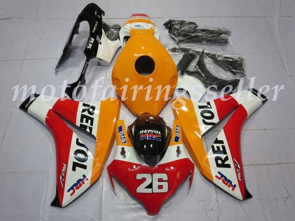 

oem quality new abs full fairings kits fit for honda cbr1000rr (2008 2009 2010 2011) cbr1000rr 08 09 10 11 bodywork set white red orange no1