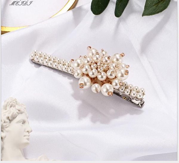 

популярные ювелирные изделия жемчуг цветок заколка одно слово banghai клип, Golden;white