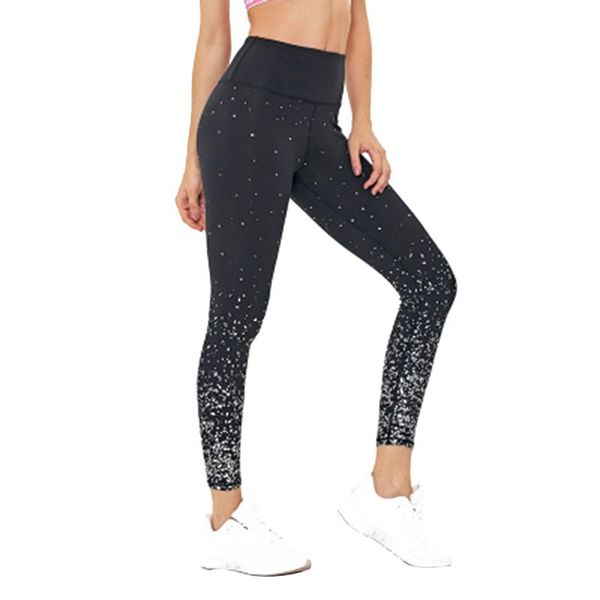 

new yoga wear belly high waist sports tights starry star print yoga pants women's european and american explosion stretch, White;black