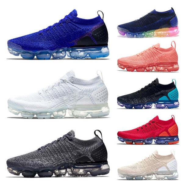 

knit 2.0 fly running shoes for men women triple black white be true crimson pulse red orbit oreo fashion size 36-45