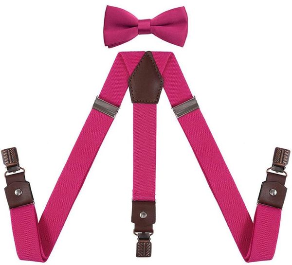 

deobox kids suspenders and bow tie with 3 clips y back design, Black