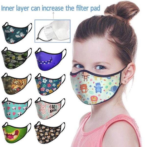 

1pc children dust breathable cartoon maskas face cover maskas filters breathable face cover maske filter in stock dropshipping, Black