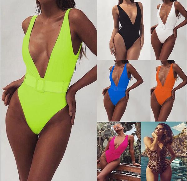 

2020 women's one-piece swimsuit leopard belt buckle in one bikini suit girl ladies yakuda wear flexible stylish bikinis set women wear
