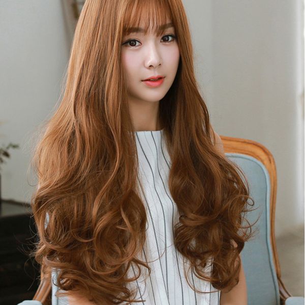 Wig Air Thin Bangs Long Curly Hair Big Wave Realistic Fluffy