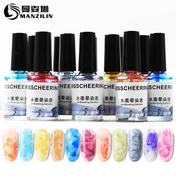 

15ml blooming nail gel polish gradient watercolor ink manicure varnish, Red;pink