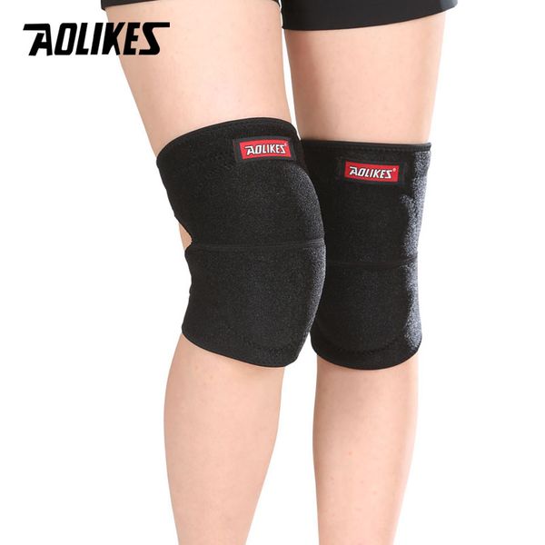 

aolikes 2pcs/lot volleyball knee pads thicker sponge sports support kneepads for basketball dance joelheira rodilleras protector, Black;gray