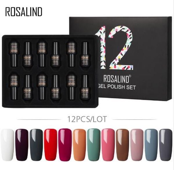 

12pcs/lot rosalind 7ml solid color nail gel polish long-lasting gel varnish soak off gel nail polishes, Red;pink