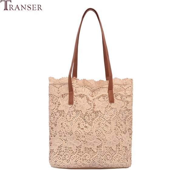 

transer shoulder bag women 2019 new fashion women's handbags lace hollow out bags female large capacity shopper tote sac femme