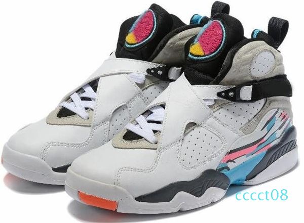 

new 8s men basketball shoes 8 valentines day aqua south beach chrome playoff sports mens sneaker reflective bugs bunny trainer 7-13 ct08