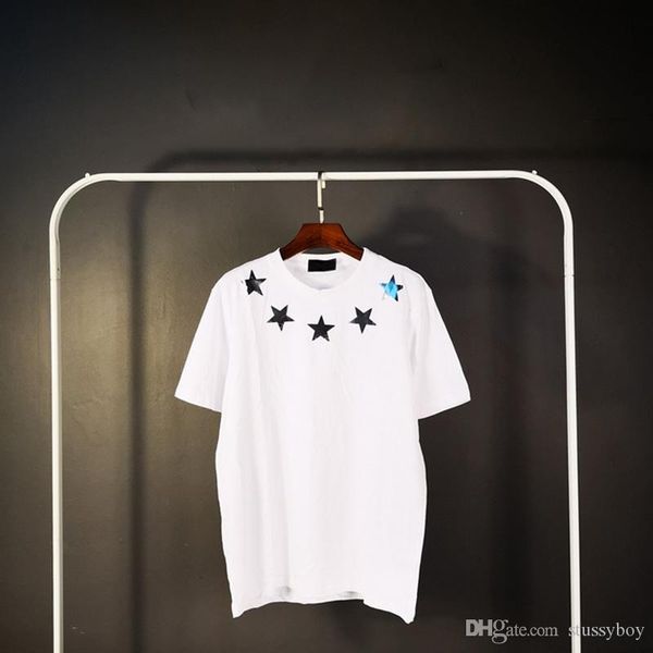 

famous brand mens designer t shirt short sleeve mens designer star printing t shirt men women summer fashion short sleeve tees, White;black
