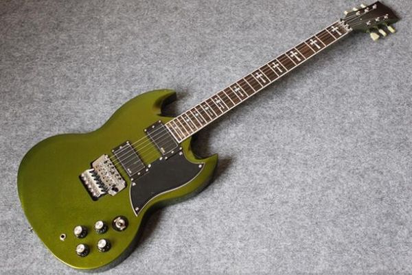 

Custom Shop Tony Lommi SG Metallic Green электрогитары Floyd Rose тремоло EMG Пикапы Железный крест Pearl На