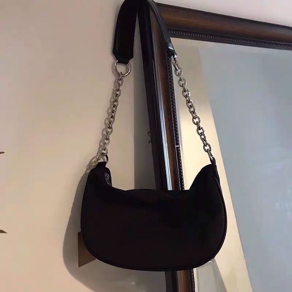 

simple design canvas women's solid color handbag underarm bag versatile line shoulder messenger bag