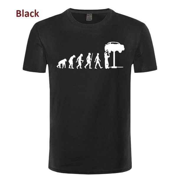 

new summer style evolution auto mechaniker mechanic car funny printed t-shirt funny gift t shirt for men tee, White;black