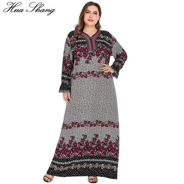 

floral retro vintage muslim dress long robe tunic plus size maxi dress kaftan abaya dubai hijab dresses arab islamic clothing, Red