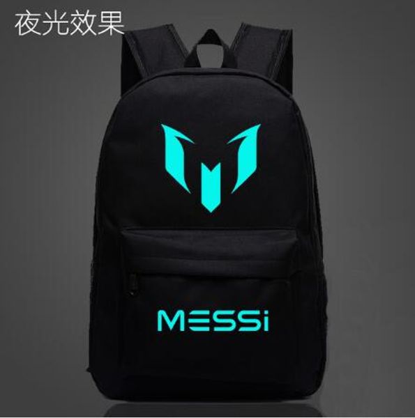 

messi super star fans school bag noctilucous luminous backpack student bag notebook backpack daily glow in the dark