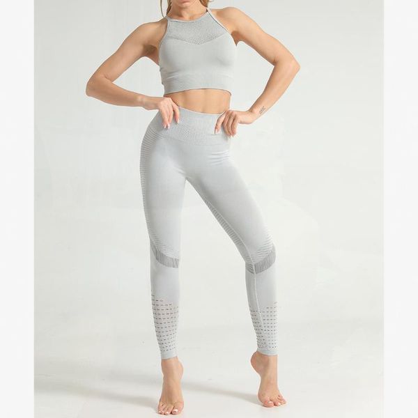 

yoga gym outfit sets exercise fitness clothing for women sportwear 2 piece set licras deportivas mujer larga workout clothes