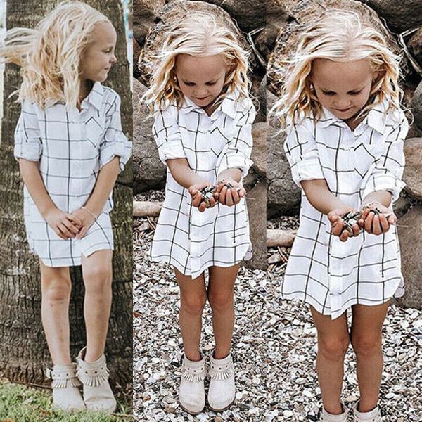 

newly toddler kids baby girls outfits dress clothes plaid single breasted straight dress summer 1-6y, Red;yellow