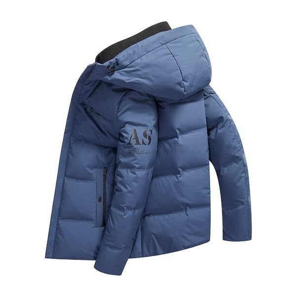 

winter men's 90% duck down coats male fashion casual duck down jackets men solid hooded short outerwear clothes jk-854, Black