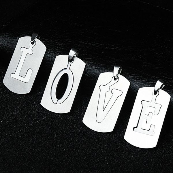 26 Charms Letters Pendant alfabeto A-Z DHL Shipping intitial DIY aço inoxidável para separável Chaveiro colar pingentes de fazer jóias