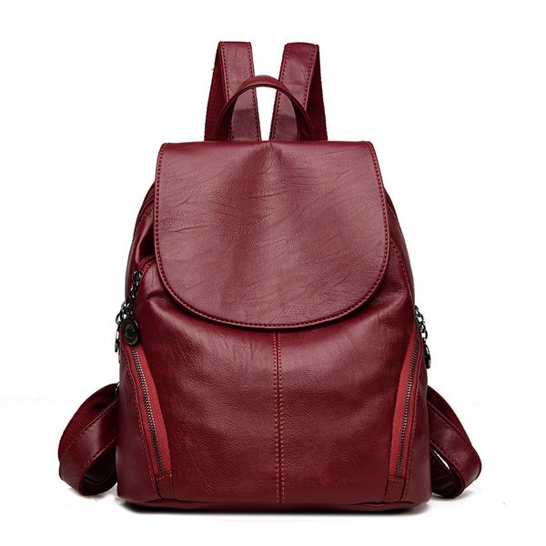 

fashion female backpack leather large bag for women 2019 designer brand backpack vintage backpacks for teenage girl