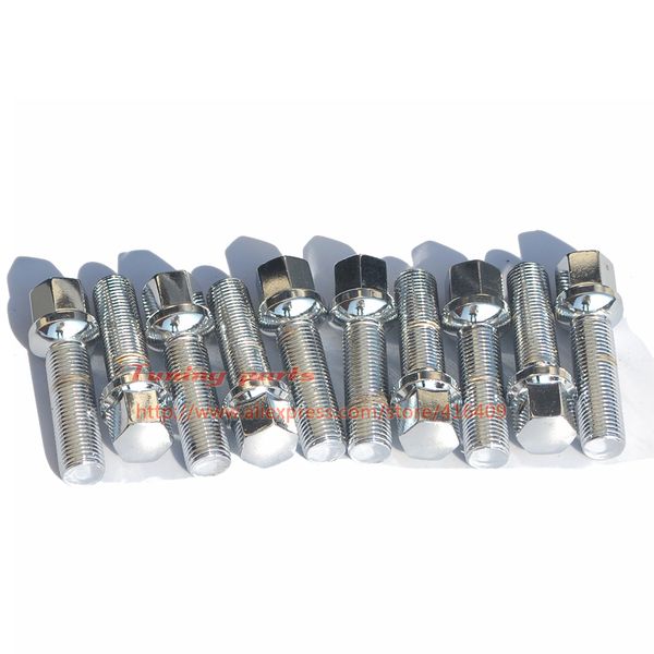 

10pcs ball seat lug bolts m14 x 1.5 10.9 grade 28mm 35mm 40mm 45mm 50mm 55mm 60mm shank length