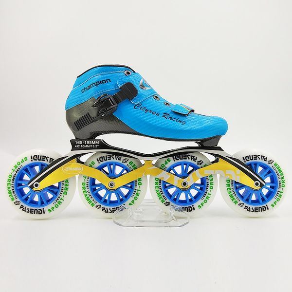 

speed inline skates carbon fiber professional competition skates boot 4 wheels 110mm 100mm racing skating roller shoes