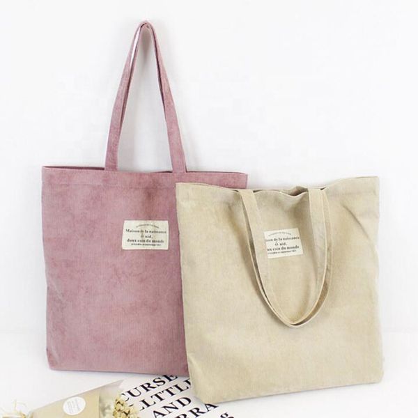 

custom simple plain color letters patchwork winter women shopper canvas bag