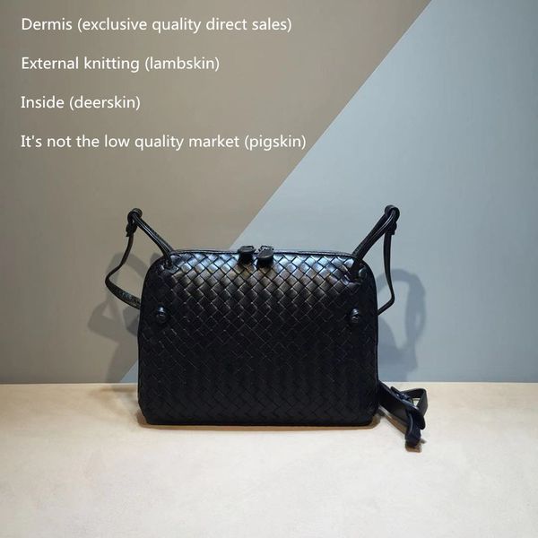 

woman woven bag 2018 high-quality sheepskin small square bag internal and external dermis the single shoulder bag genuine leathe d19011204