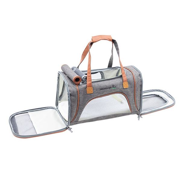 

1pc soft sided pet carrier folded mesh dog cat tote handbag shoulder crossbody bag nylon
