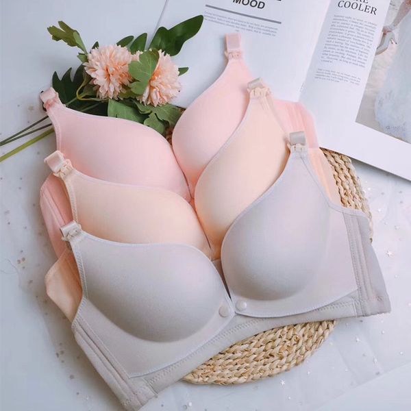 

gymsharkss wireless nursing bra front double buckle maternity underwear gathered anti-sagging comfortable breathable bra wholesale, Red;black