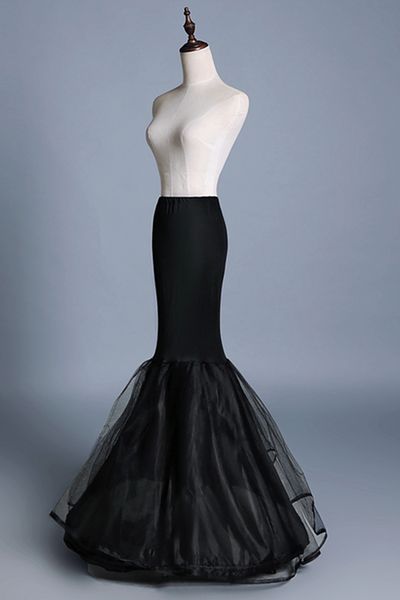 Новые черные юбки-русалочки для женщин, 1 обруч, двухслойная тюлевая нижняя юбка, свадебные аксессуары, кринолин, дешево cpa1197300E