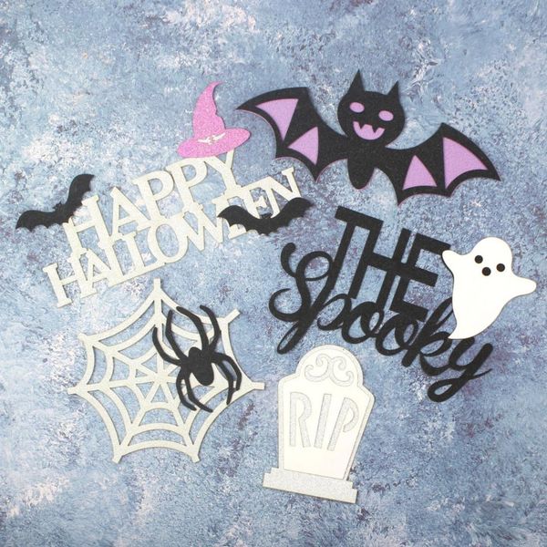 

3pcs halloween cake er christmas decorations for home spider webs, skull for halloween party decor cup cake er