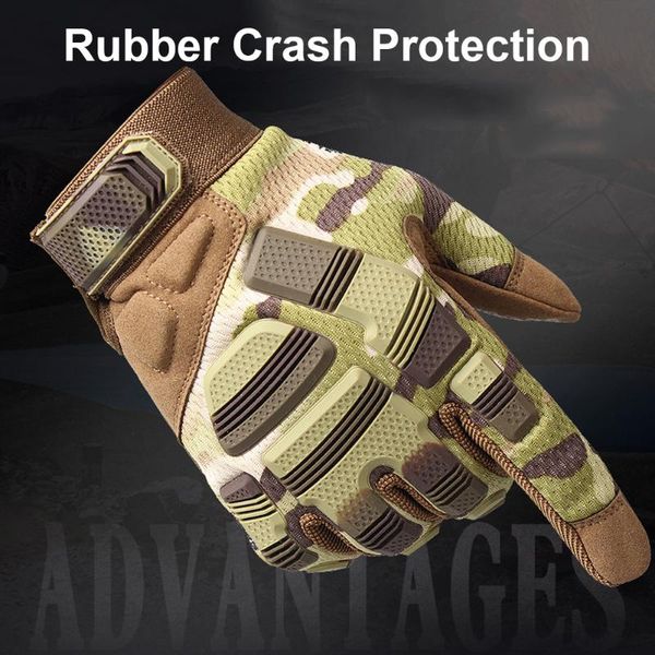 

outdoor touch screen gloves motorcycle racing riding non-slip breathable mountain climbing sports camouflage warm, Black