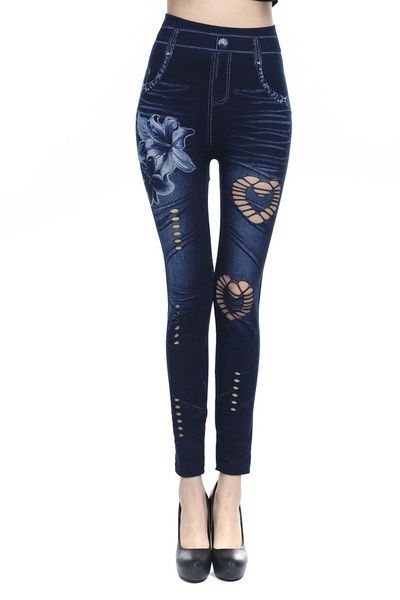 

sexy женщины моды джинсовые как искусственные джинсы slim fit леггинсы брюки джинсовые брюки эластичные брюки леггинсы 2020, Blue