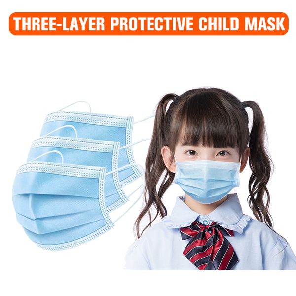 

child kids disposable face masks 3 layer anti-dust pollution masks fabric non wovens dustproof boys girls mouth mask