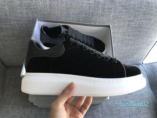 

модный стиль кроссовки дизайнер кожа люкс повседневная обувь для мужчин женщины отдыха trainer velvet white low top скейтбординг обуви ai02, Black
