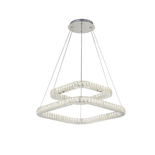 

crystal pendant light dimmable modern style 2 square crystal chandelier light for living room new style