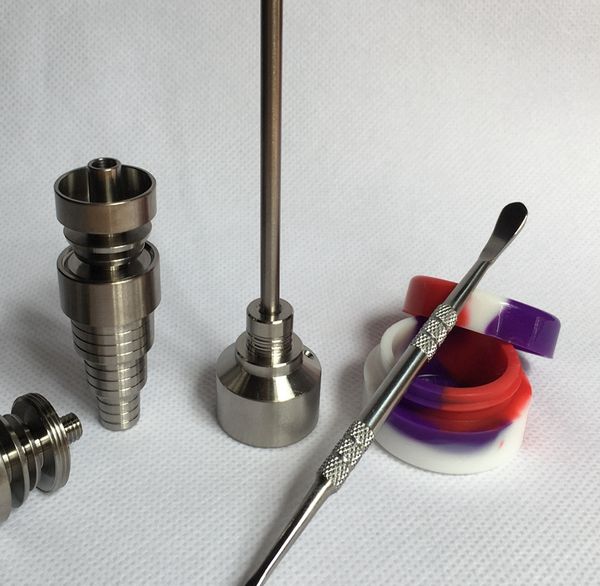 Conjunto de ferramentas de bong de vidro T-002 Domless Gr2 Titanium prego com titânio unhas carboidratom tampa de ferramenta de slicone jar dab recipiente