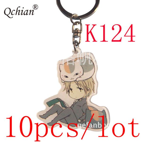 

10pcs/lot cat teacher natsume yuujinchou acrylic decorative pendant keychain car motorcycle key jewelry backpack pendant, Silver