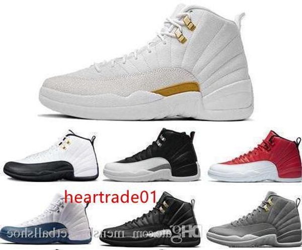 

new 12 12s men designer women basketball shoes flu game taxi playoff black white red gamma college blue grey sports sneakers